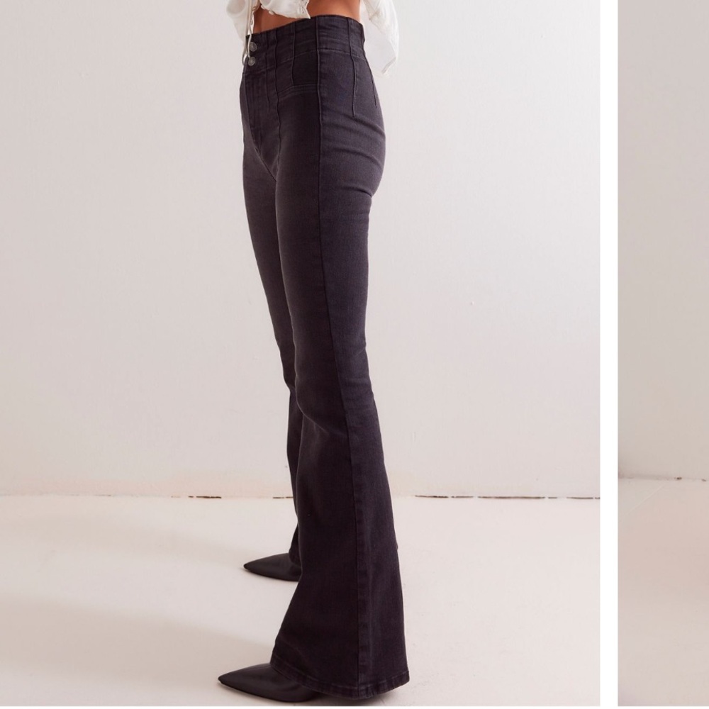 Free People We the Free Jayde Flare Jeans in Onyx